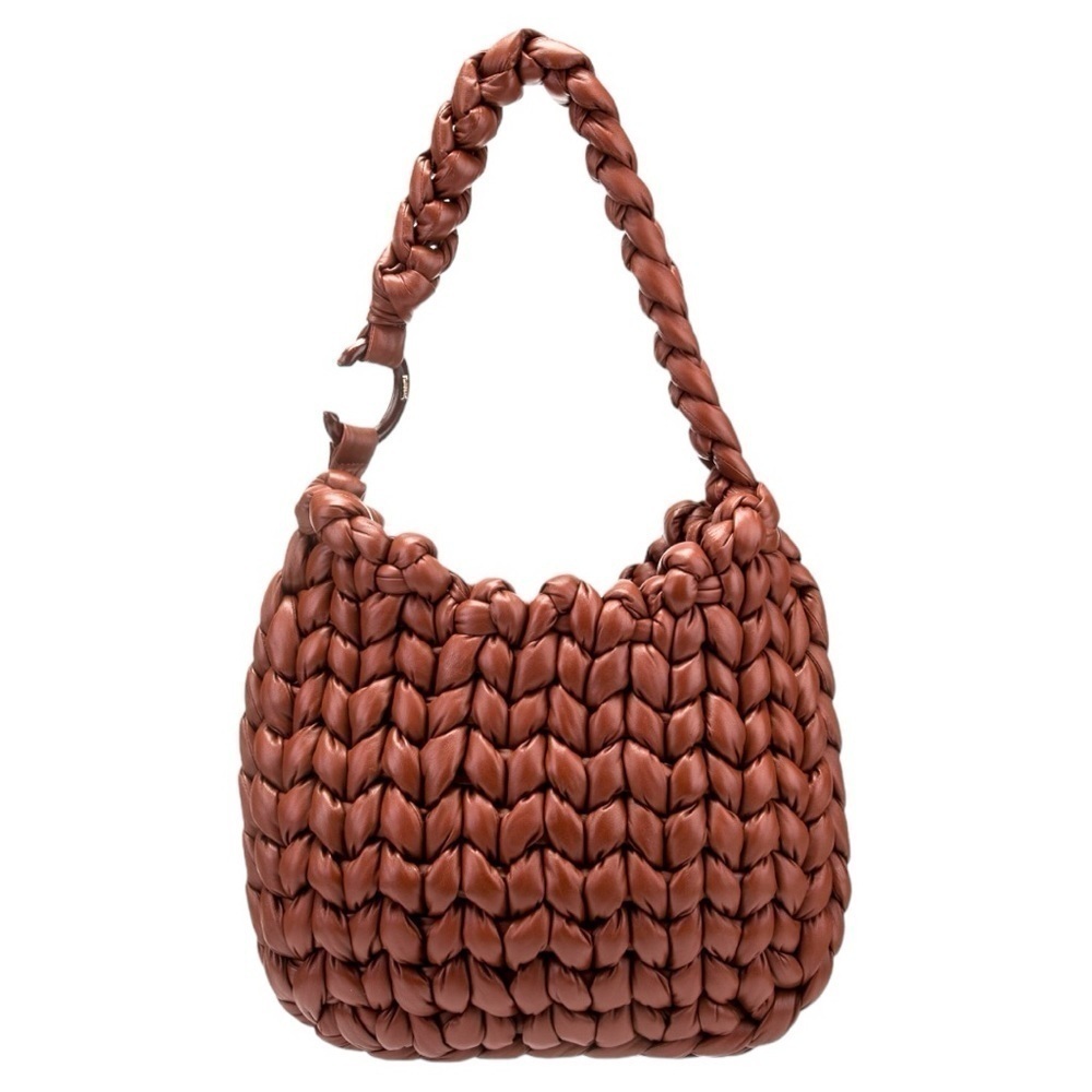 Chloé | NWT Wooden C Large Woven Leather Shoulder bag w/Pouch - Picture 4 of 15